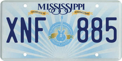 MS license plate XNF885