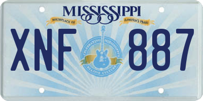 MS license plate XNF887