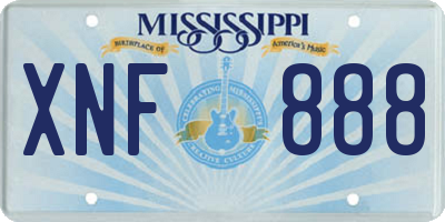 MS license plate XNF888