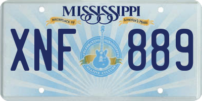 MS license plate XNF889