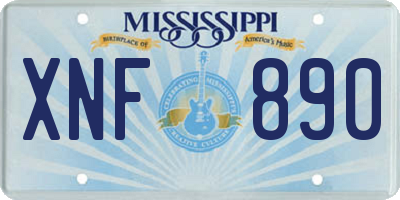 MS license plate XNF890