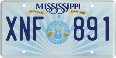 MS license plate XNF891