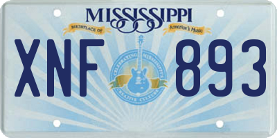 MS license plate XNF893