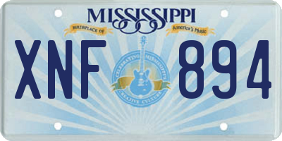 MS license plate XNF894