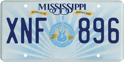 MS license plate XNF896
