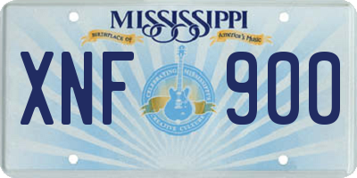 MS license plate XNF900