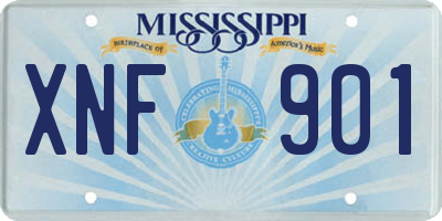 MS license plate XNF901