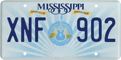 MS license plate XNF902