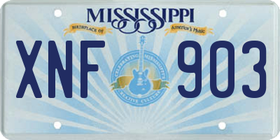 MS license plate XNF903