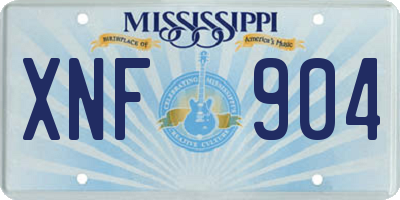 MS license plate XNF904
