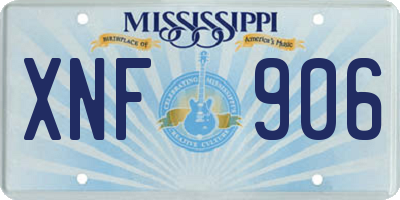 MS license plate XNF906