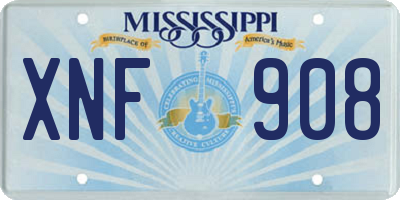 MS license plate XNF908