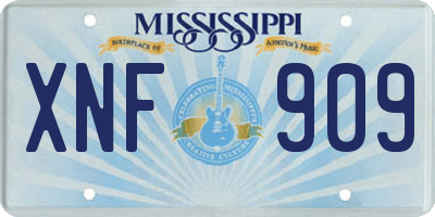 MS license plate XNF909
