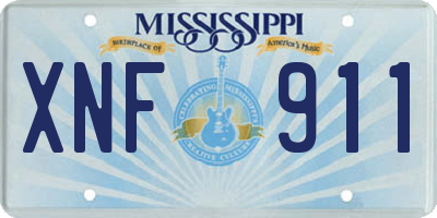 MS license plate XNF911