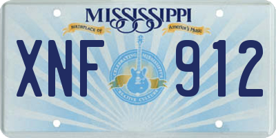 MS license plate XNF912