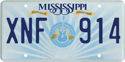 MS license plate XNF914