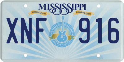 MS license plate XNF916