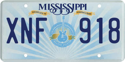 MS license plate XNF918