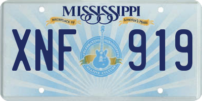 MS license plate XNF919