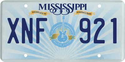 MS license plate XNF921