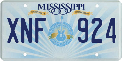 MS license plate XNF924
