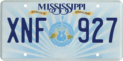 MS license plate XNF927