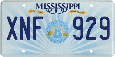 MS license plate XNF929