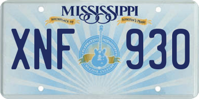 MS license plate XNF930