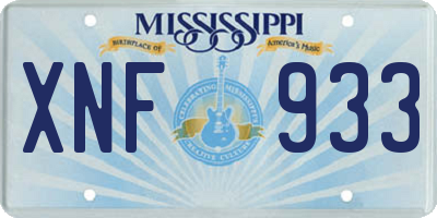 MS license plate XNF933