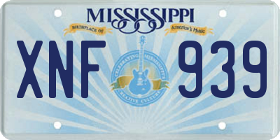 MS license plate XNF939