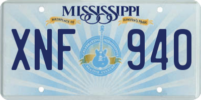 MS license plate XNF940