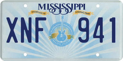 MS license plate XNF941