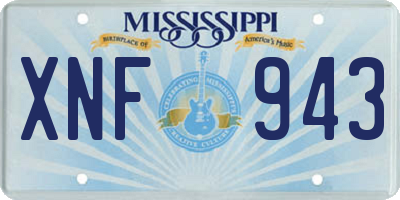 MS license plate XNF943