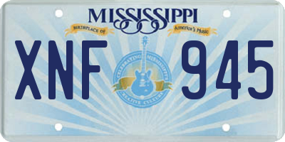 MS license plate XNF945