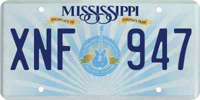 MS license plate XNF947
