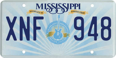 MS license plate XNF948