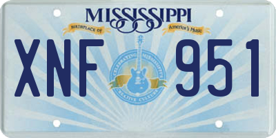 MS license plate XNF951