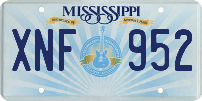 MS license plate XNF952