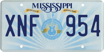 MS license plate XNF954