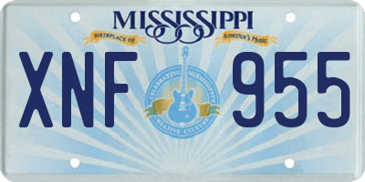 MS license plate XNF955