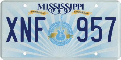 MS license plate XNF957