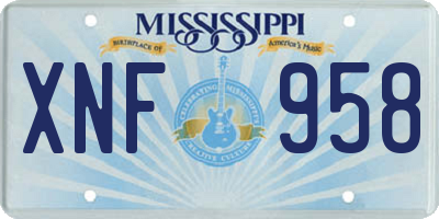 MS license plate XNF958