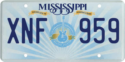 MS license plate XNF959