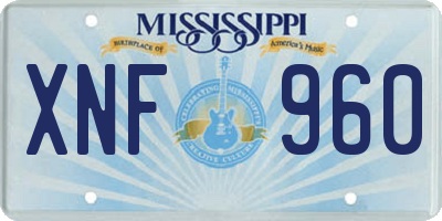MS license plate XNF960