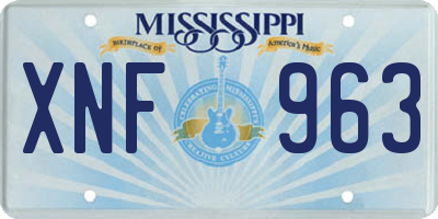 MS license plate XNF963