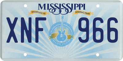 MS license plate XNF966
