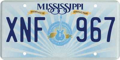 MS license plate XNF967