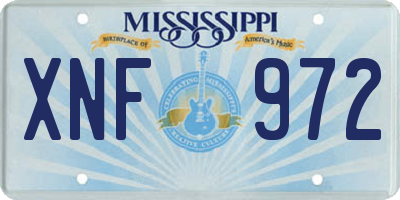 MS license plate XNF972