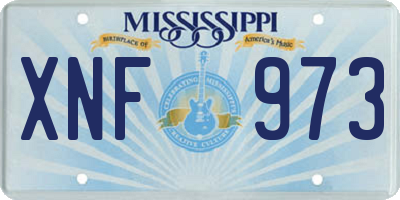 MS license plate XNF973