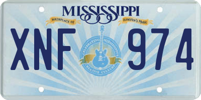 MS license plate XNF974